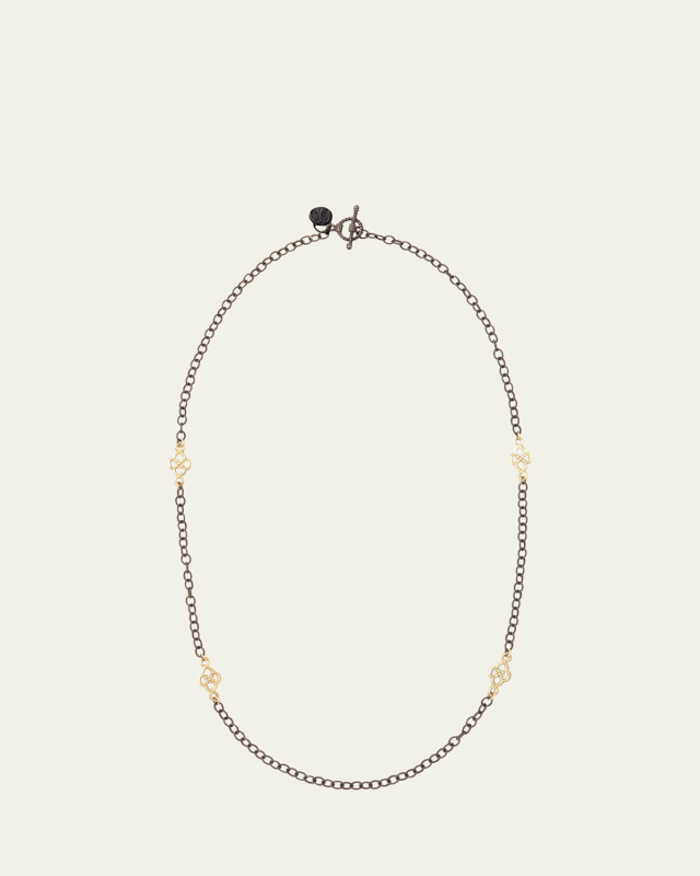 Short Gold-Station Cable-Chain Necklace, 18"L